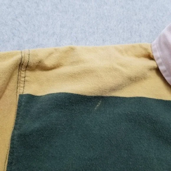 American Eagle Polo Shirt Mens Small Green‎ Short Sleeve Striped Cotton - Picture 4 of 13